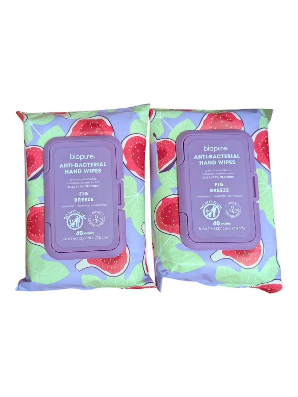 Fig Breeze Anti-Bacterial Hand Wipes - Purple 80 Wipes